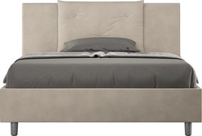 Łóżko bez stelaża tapicerowane 140x210 microfibra piaskowy Appia