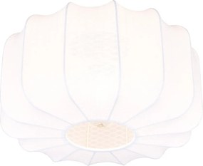 Biała metalowa lampa sufitowa z tekstylnym kloszem ø 40 cm Madleine – Reality