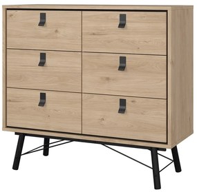 Niska komoda w dekorze dębu 102x99 cm Ry – Tvilum