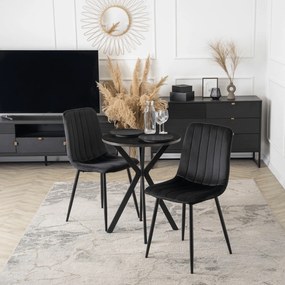 Stół Okrągły LAUREN 60 cm Czarny Loft Nowoczesny