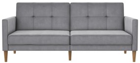 Jasnoszara aksamitna rozkładana sofa 207 cm Lilly – Støraa