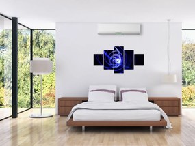 Obraz niebieskich spiral (125x70 cm)