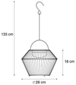 Zewnetrzna Lampa stołowa w stylu bohemy szara z LED, 3-stopniowy ściemniacz, IP54, ładowana solarnie - DucoBoho Oswietlenie zewnetrzne