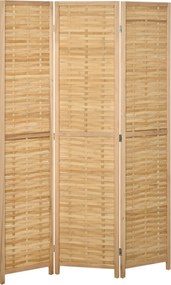 HOMCOM Parawan składany bambusowy 3 częściowy 120x170x18 cm naturalny do wnętrz | Aosom PL