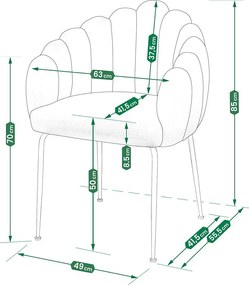 Białe metalowe krzesło boucle ze złotymi nogami D5-Z93