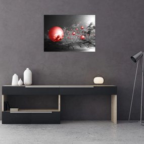 Obraz na szkle - czerwone kule (70x50 cm)