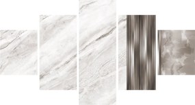 Obraz - Marmur ze srebrnymi liniami (125x70 cm)