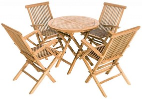 Zestaw ogrodowy teak KOŚCI SŁONIOWEJ BALKON 1 + 4 (poduszki GRATIS)