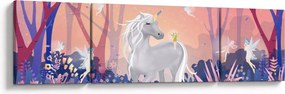 Obraz - Jednorożec w magicznym lesie (170x50 cm)