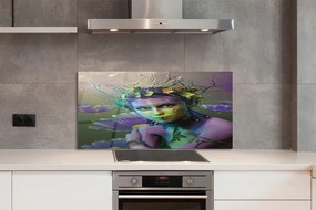 Szkło do Kuchni na Ścianę Elfia Pani wśród Kwiatów