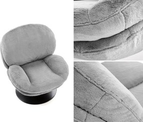 Obrotowy fotel wypoczynkowy z pluszowej tkaniny Shell Halmar
