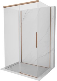 Mexen Rox-3S kabina prysznicowa 3-ścienna rozsuwana 160 x 75 cm, transparent, miedź szczotkowana - 8C2-160-075-65-00-3S