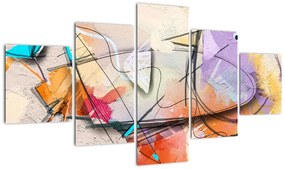 Obraz - Abstrakcja, ptaszek (125x70 cm)