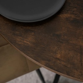 Stół Okrągły LAUREN 90 cm Dąb Rustykalny/Czarny Loft Nowoczesny
