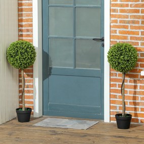 HOMCOM Sztuczne Drzewko Eukaliptusowe, Zestaw 2 w Doniczkach, Łatwe w Pielęgnacji, 90 cm