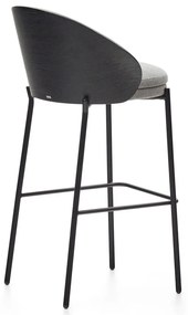 Czarno-szary hoker (wysokość siedziska 77 cm) Eamy – Kave Home