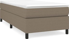 Tapicerowany Stelaż z Materacem Taupe 90x200 cm Tkanina