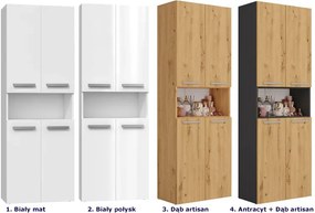 Regał do łazienki z koszami na pranie antracyt + dąb artisan Z8-B62