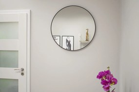 PROMOCJA Czarne okrągłe lustro ścienne LEOBERT - różne rozmiary II gatunek Średnica lustra: 40 cm
