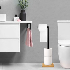 Stojak na papier bambusowy czarny P70505