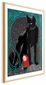 Plakat Czerwony kapturek 21x30 cm z ramą złotą z marginesem ARTGEIST B