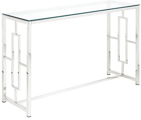 Konsola CLOTILDE marki Pascal Morabito - Hartowane szkło i stal - Chromowana