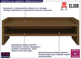 Klasyczna półka na biurko miodowy brąz Wifin