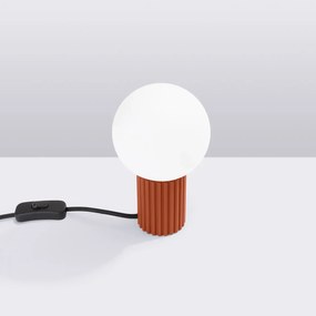 Lampa biurkowa HALO ochra czerwona ryflowana SOLLUX  LIGHTING