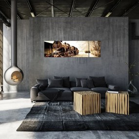 Obraz - Zabytkowa lokomotywa (170x50 cm)