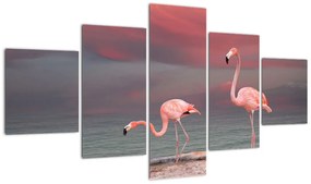 Obraz flamingów (125x70 cm)