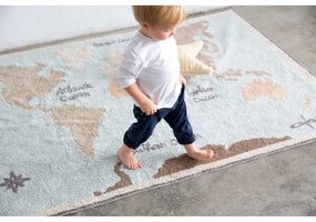 Bawełniany dywan dziecięcy tkany ręcznie odpowiedni do prania 140x200 cm Vintage Map – Lorena Canals