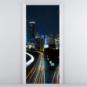 Fototapeta na drzwi - Nocna metropolia (95x205cm)