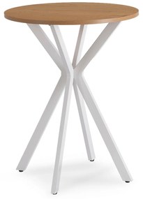 Stół Okrągły LAUREN 60 cm Dąb Złoty/Biały Skandynawski