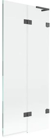 Mexen Lunar L parawan nawannowy 2-skrzydłowy prawy 80 x 150 cm, transparent, gun gray szczotkowany - 897L-080-100-66-00-P