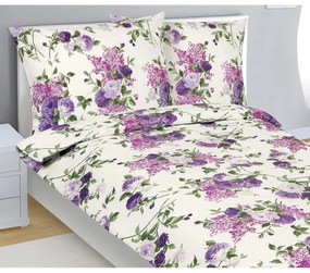 Bellatex Pościel bawełniana Róża liliowy, 140 x 200 cm, 70 x 90 cm, 140 x 200 cm, 70 x 90 cm