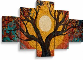 Obraz - Słońce w koronie drzewa życia (125x70 cm)