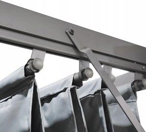 Pergola ogrodowa metalowa 3x4m z rozsuwanym dachem XT-3307B, grafitowa