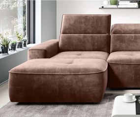 Narożnik COLOMBO Mini Lewostronny z elektryczną funkcją spania pojemnikiem PALLADIUM 08 Miedziany WERSAL