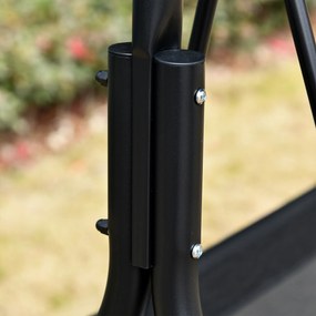 Stylowa Huśtawka Ogrodowa Outsunny z Daszkiem UV dla 2 Osób, Czarna