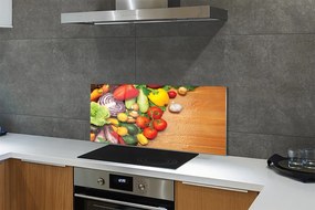 Szklany Panel Warzywna Kompozycja z Pieczarkami