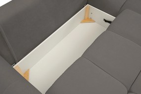 Masseno Narożnik MODA z funkcją spania i pojemnikiem na pościel Narozniki L, Rozkładana sofa - Szary, SICURO 75
