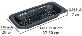 Wenko Ociekacz teleskopowy do zlewu Sivo 36,5-50 cm, czarny