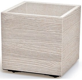 Doniczka MADERA SQUARE ECO WOOD 28,8 cm, biały, S