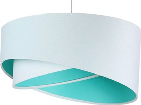 Biało-miętowa welurowa lampa wisząca - EX990 K7-C49