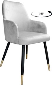 Krzesło WESTA tkanina Welur noga metalowa elegancki styl loftowy : Kolor nogi - Czarno-złota stożek, Kolor tkaniny - VELVET - MG39, Typ siedziska - Siedzisko obrotowe 360°