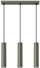 Loftowa potrójna lampa sufitowa w oliwkowym kolorze - M059 - Maik