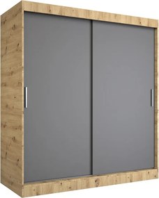 Szafa przesuwna 180 cm dąb artisan + antracyt L9-C45