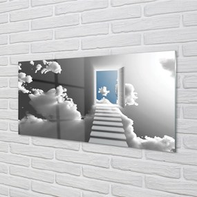 Panel szklany do Kuchni Schody do Drzwi w Chmurach