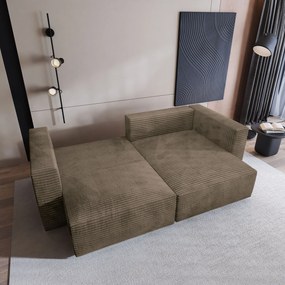 Masseno Narożnik NERIO z funkcją spania i pojemnikiem na pościel Narozniki L, Rozkładana sofa - Beżowy, TILIA 17