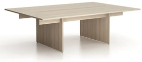 Biurko double SOLID + 2x rozszerzenie blatu, 240x165 cm, dąb naturalny